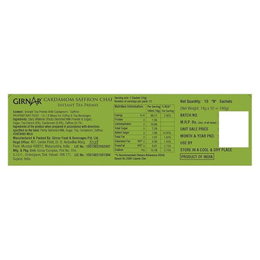 GIRNAR- Instant Premix Tea With Cardamom - Saffron -10 Sachets